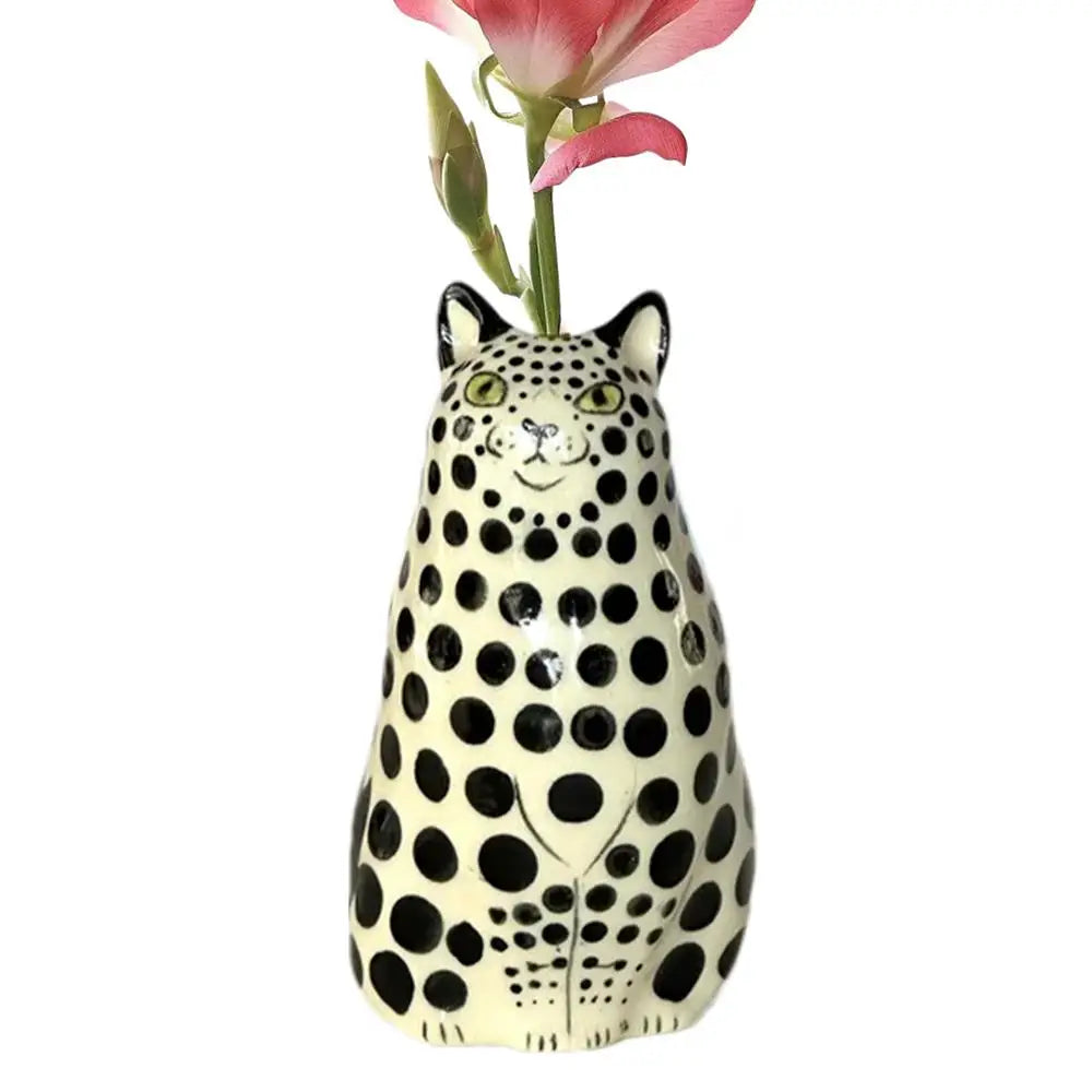 Polka Dot Cat Bud Vase by DecorBites™