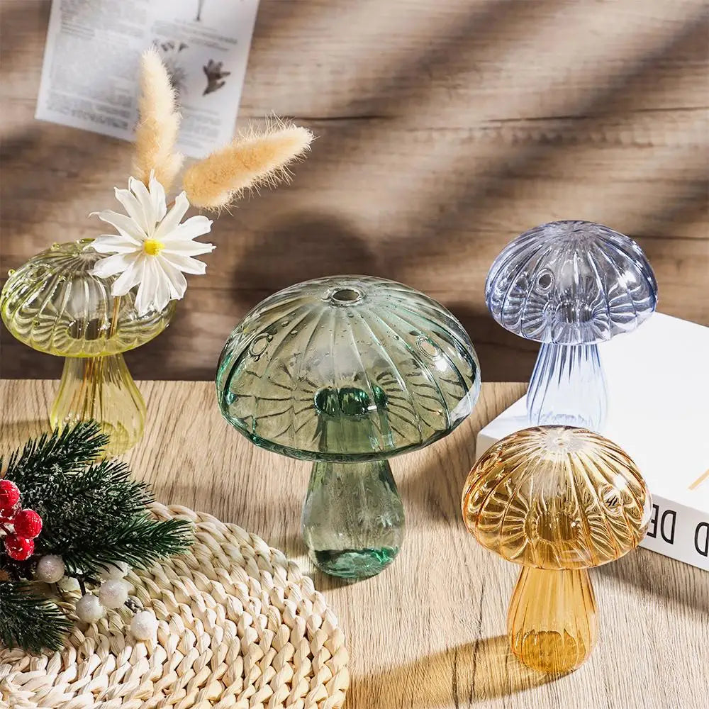 Glass Mushroom Aromatherapy Vase by DecorBites™