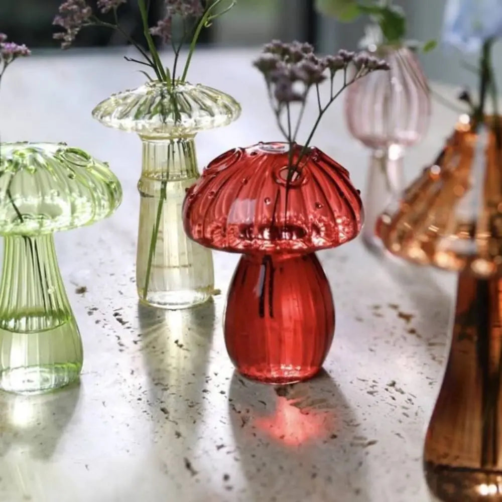 Glass Mushroom Aromatherapy Vase by DecorBites™