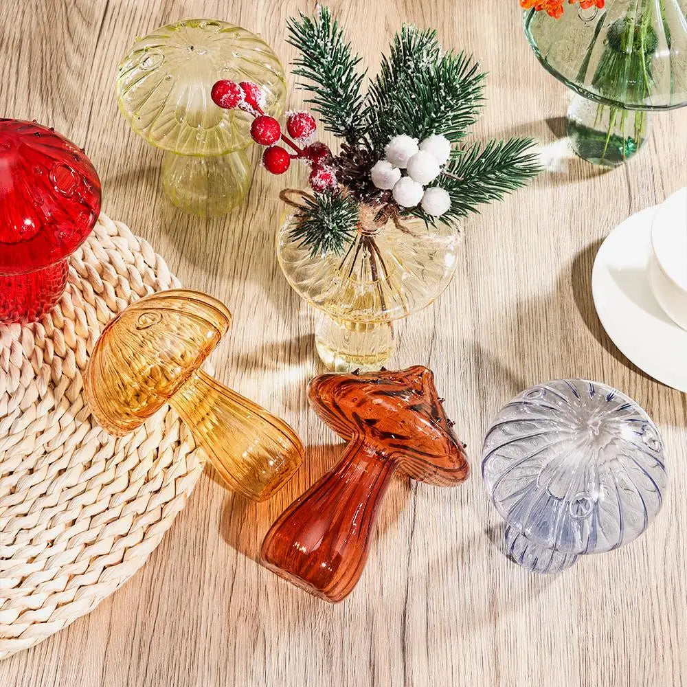 Glass Mushroom Aromatherapy Vase by DecorBites™