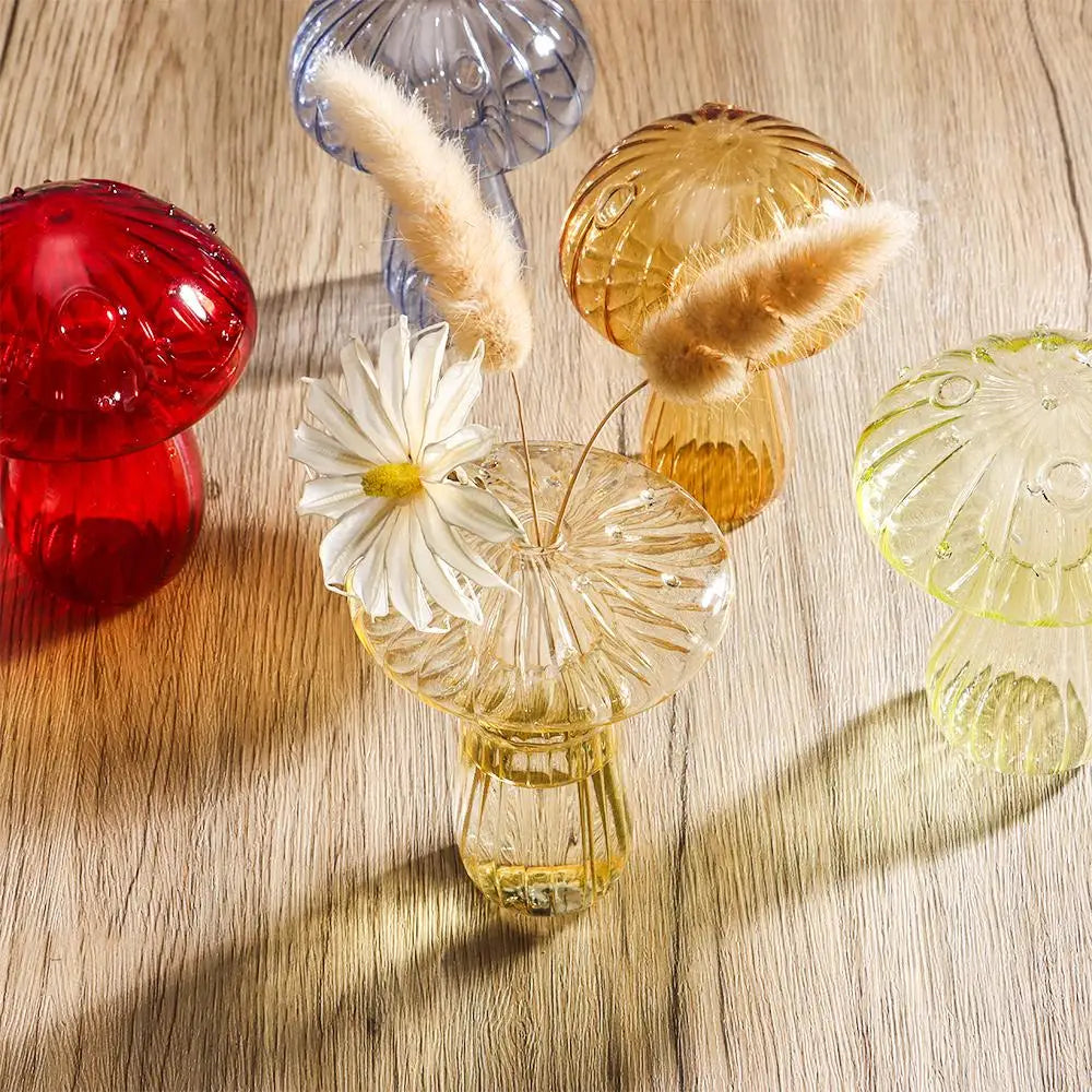 Glass Mushroom Aromatherapy Vase by DecorBites™