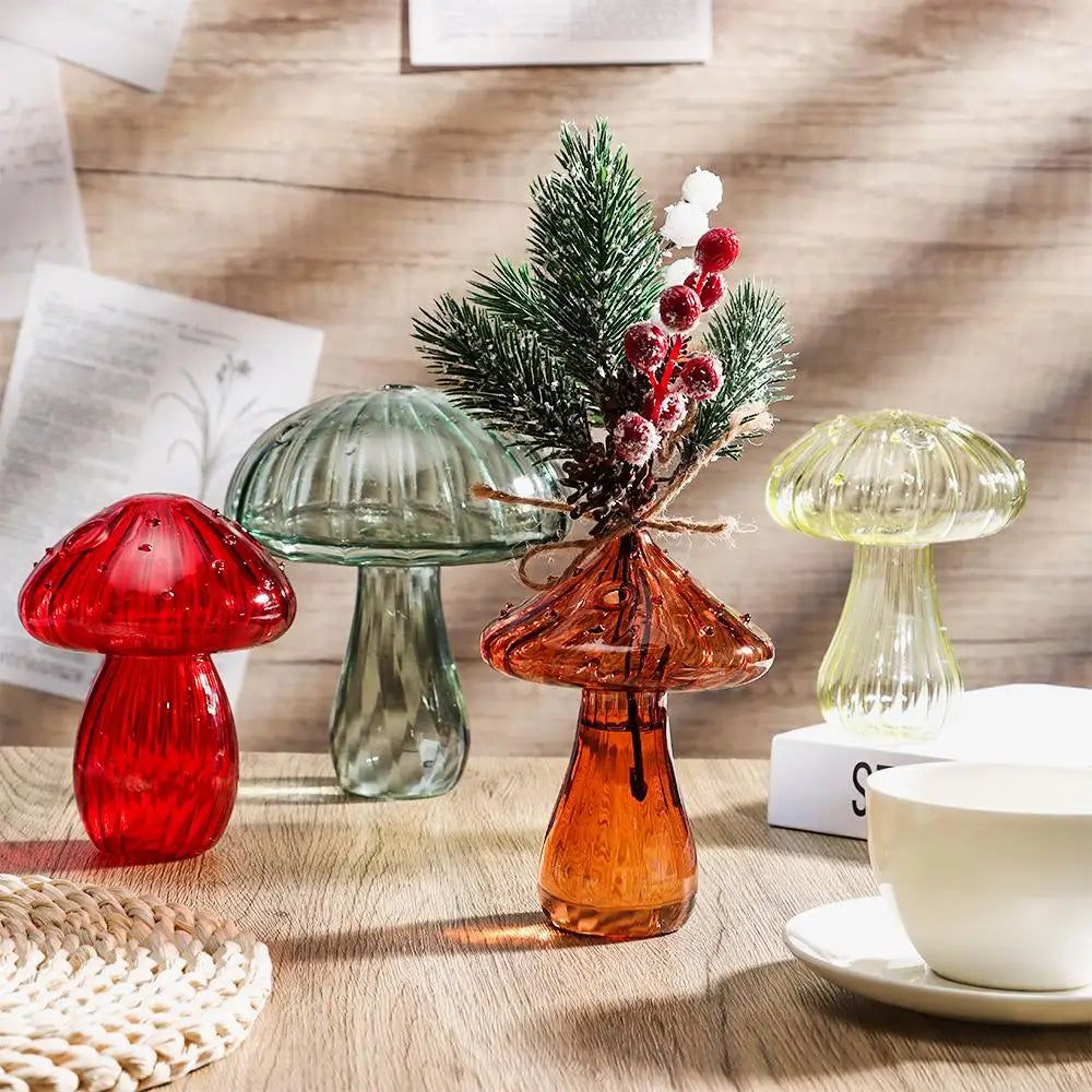 Glass Mushroom Aromatherapy Vase by DecorBites™