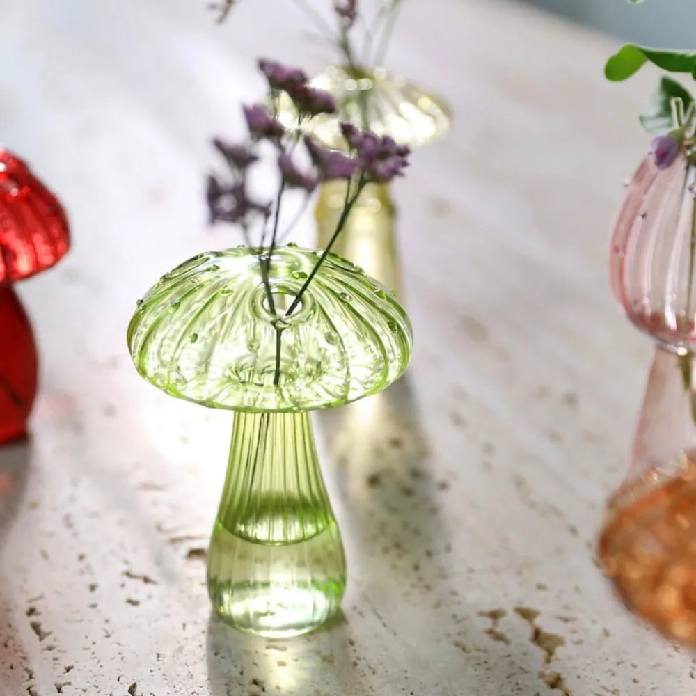 Glass Mushroom Aromatherapy Vase by DecorBites™