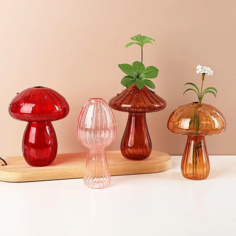 Glass Mushroom Aromatherapy Vase by DecorBites™