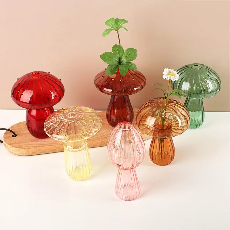 Glass Mushroom Aromatherapy Vase by DecorBites™