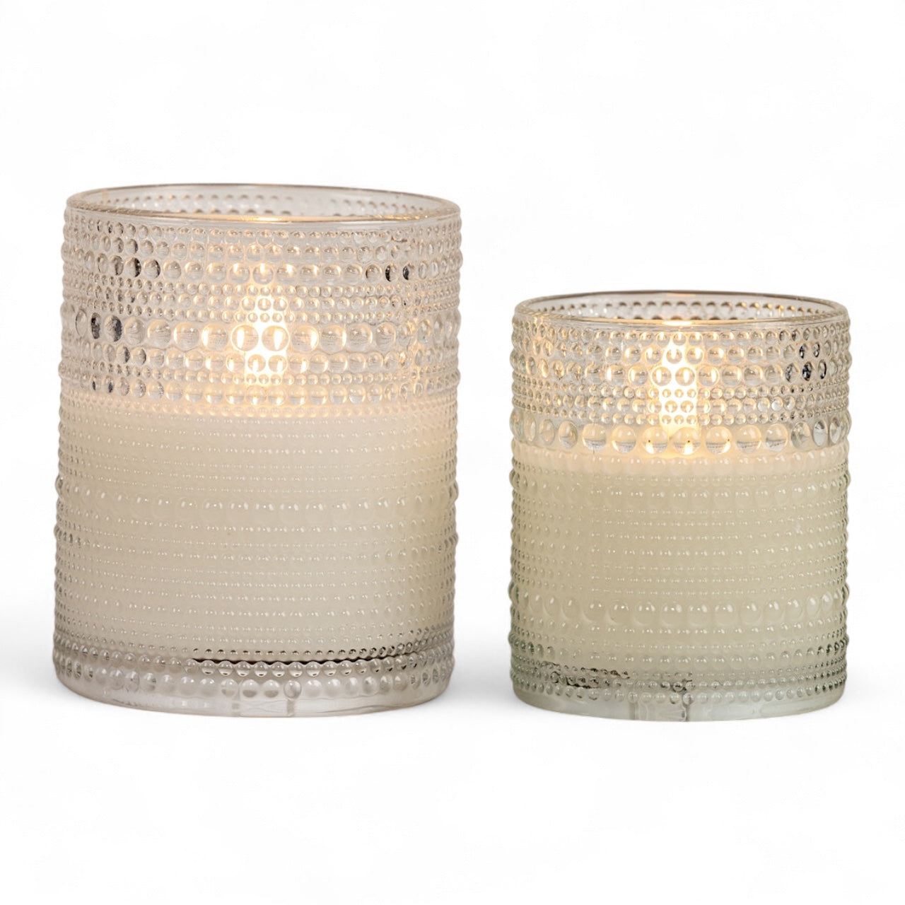 Clear Hobnail Glass LED Candle