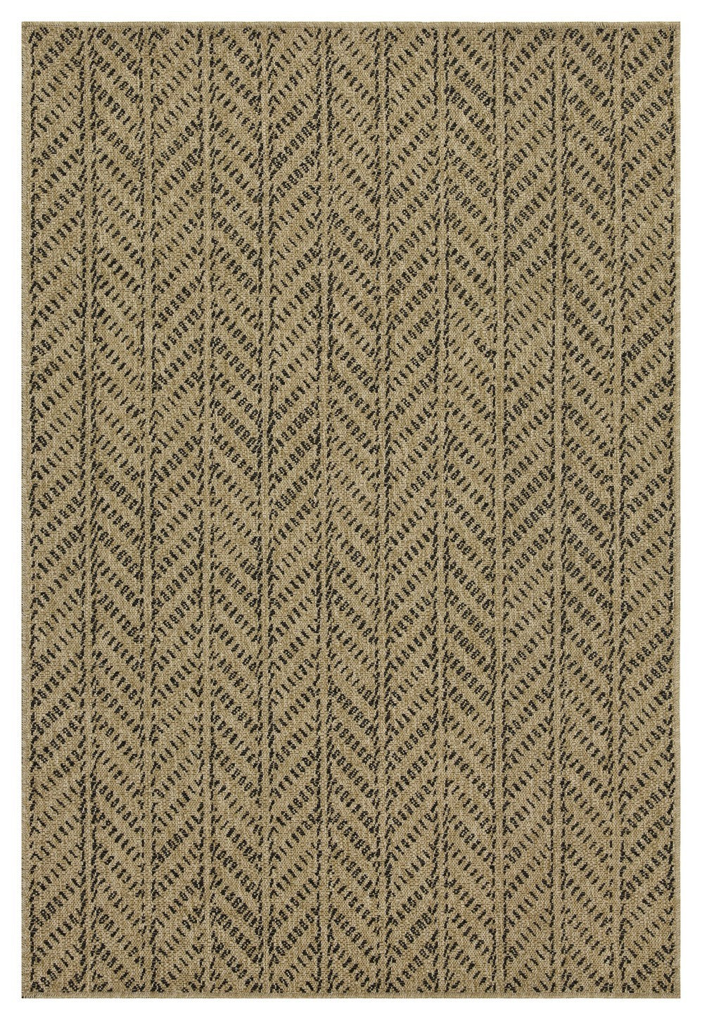Earth Jute & Black 5 ft. 3 in. x 7 ft. 3 in. Indoor | Outdoor Area Rug
