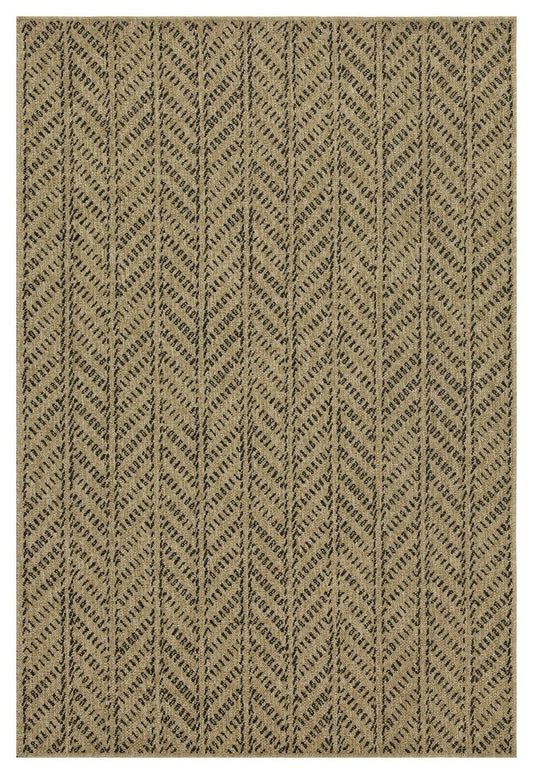 Earth Jute & Black 5 ft. 3 in. x 7 ft. 3 in. Indoor | Outdoor Area Rug