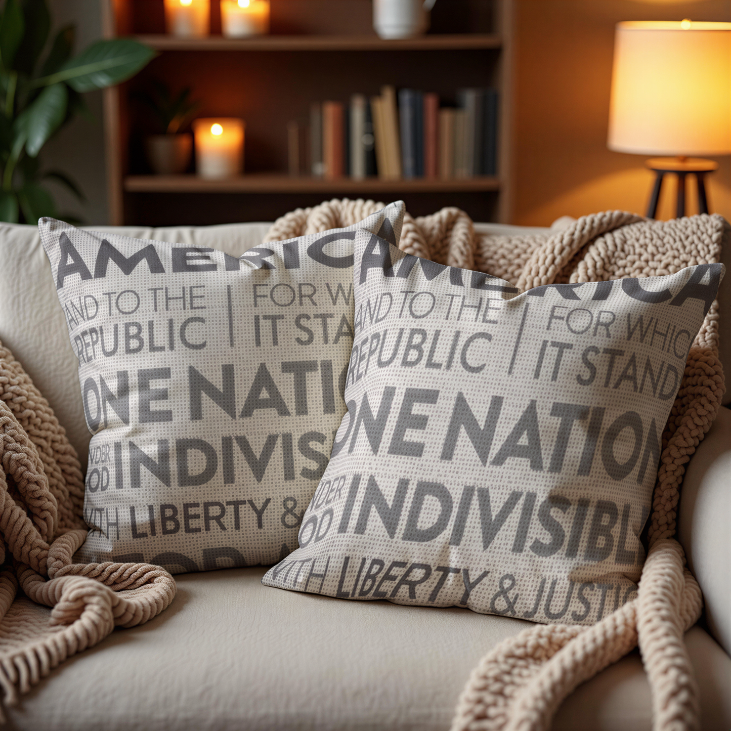 Patriotic Throw Pillow - USA Pillow Cover 18x18