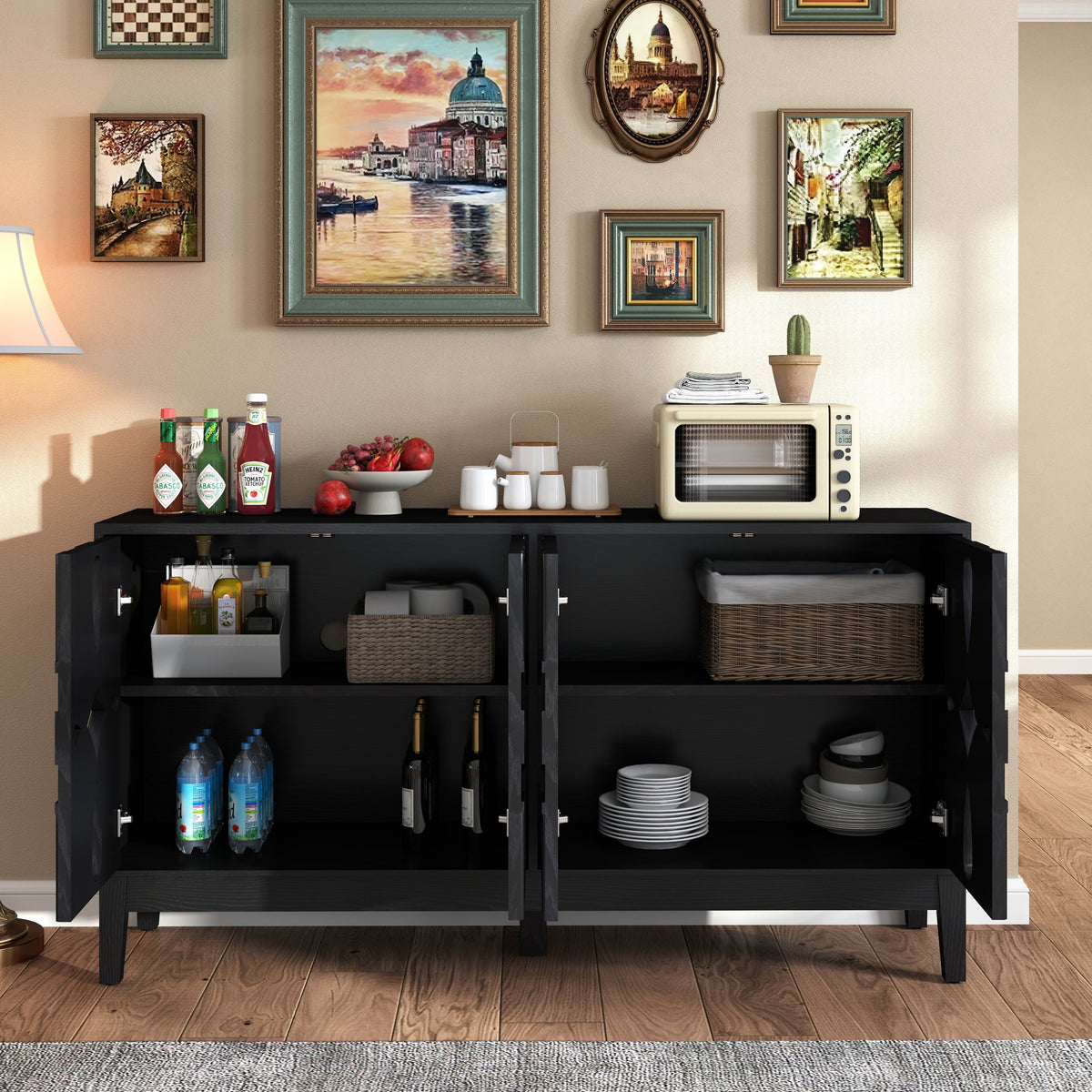 Mid Century Modern Sideboard Buffet Cabinet with Storage | 60.5"