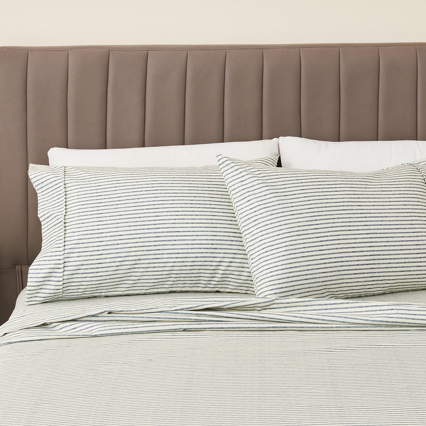 Evette Collection Striped Microfiber Sheet Set