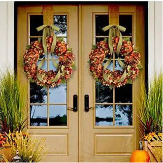 Fall Hydrangea Bowknot Garland Wreath