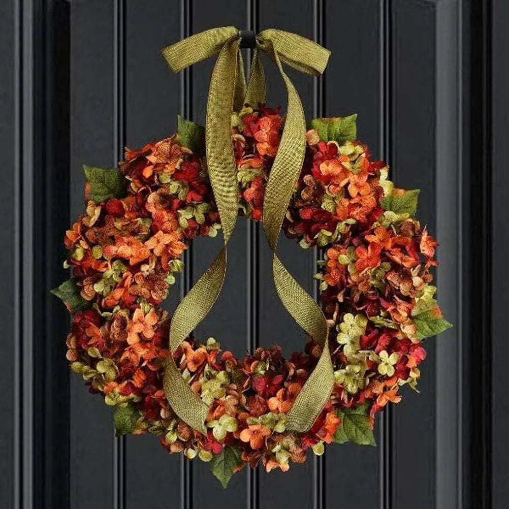 Fall Hydrangea Bowknot Garland Wreath