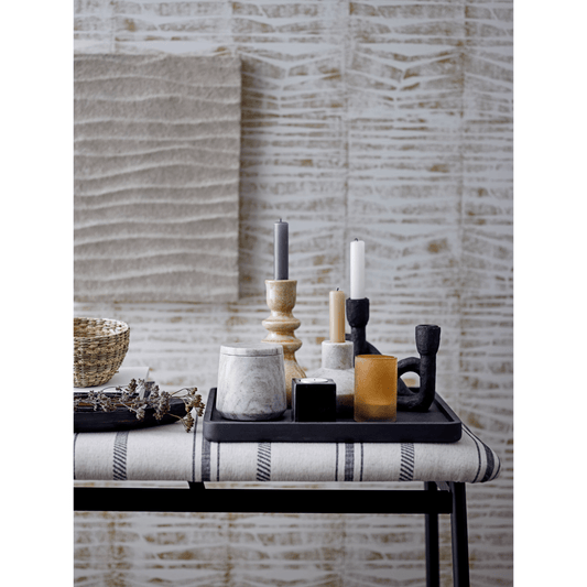 Paulownia Wood Footed Tray, Black