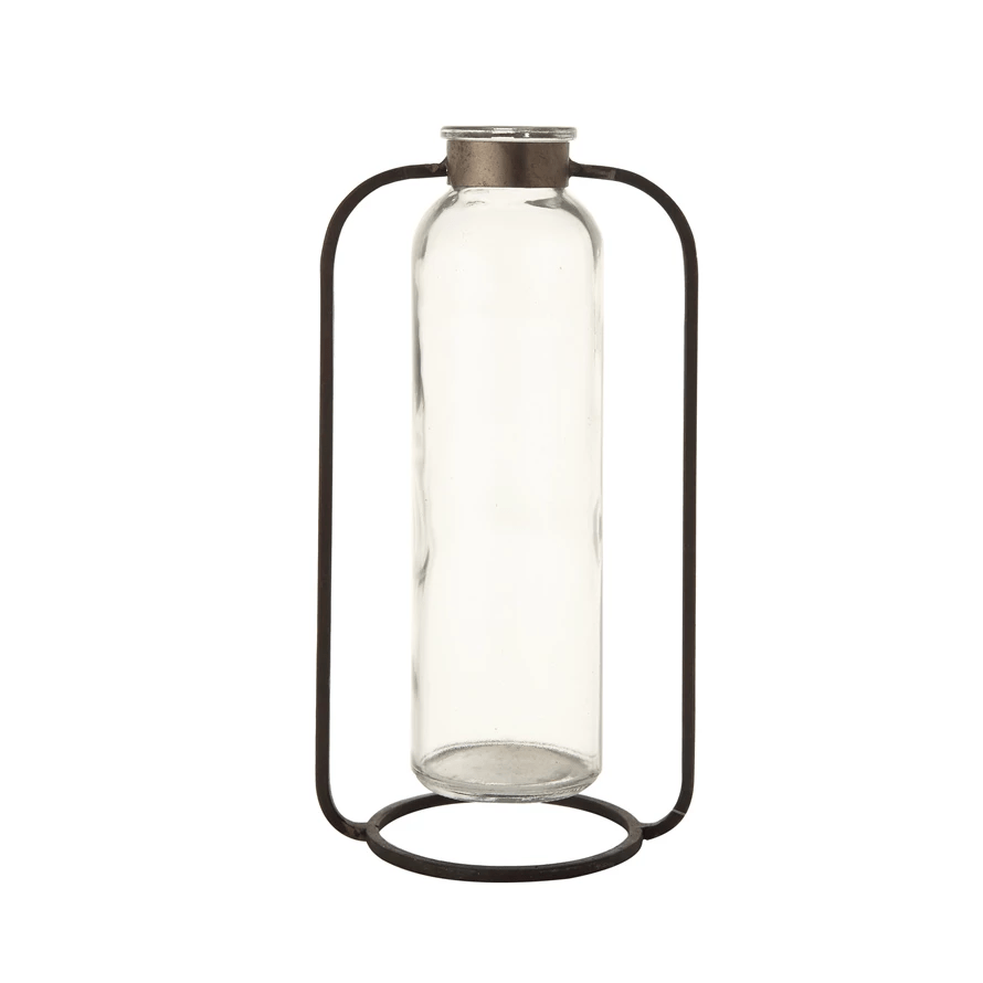 Icara Glass & Metal Bud Vase