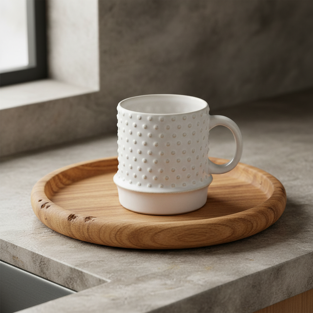 Delia Stoneware Mug with Hobnail Pattern