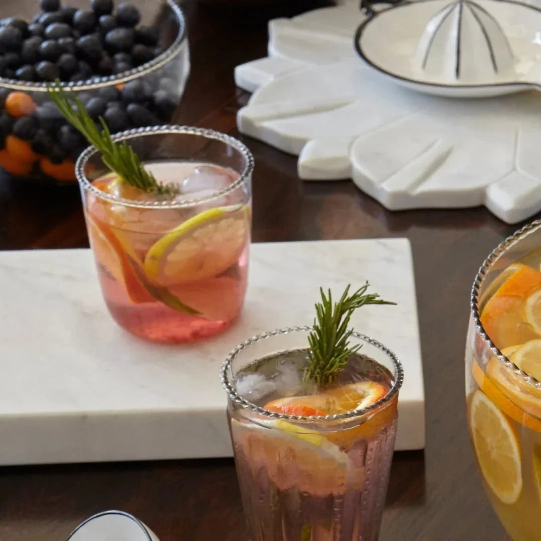 Ruffle Rocks Clear Drinking Glass