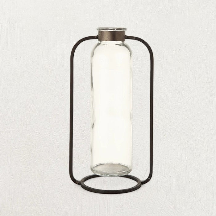 Icara Glass & Metal Bud Vase
