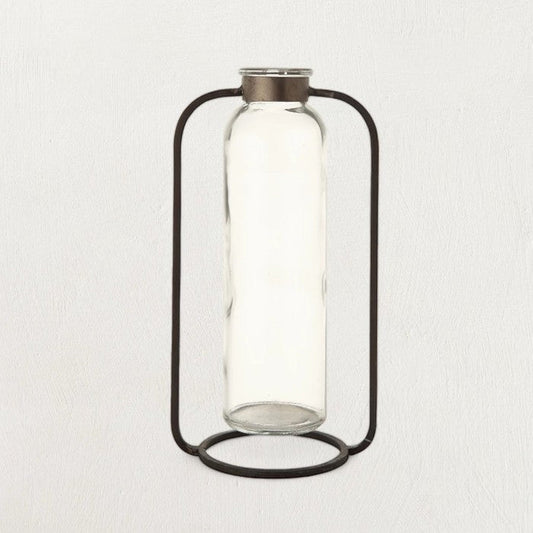 Icara Glass & Metal Bud Vase