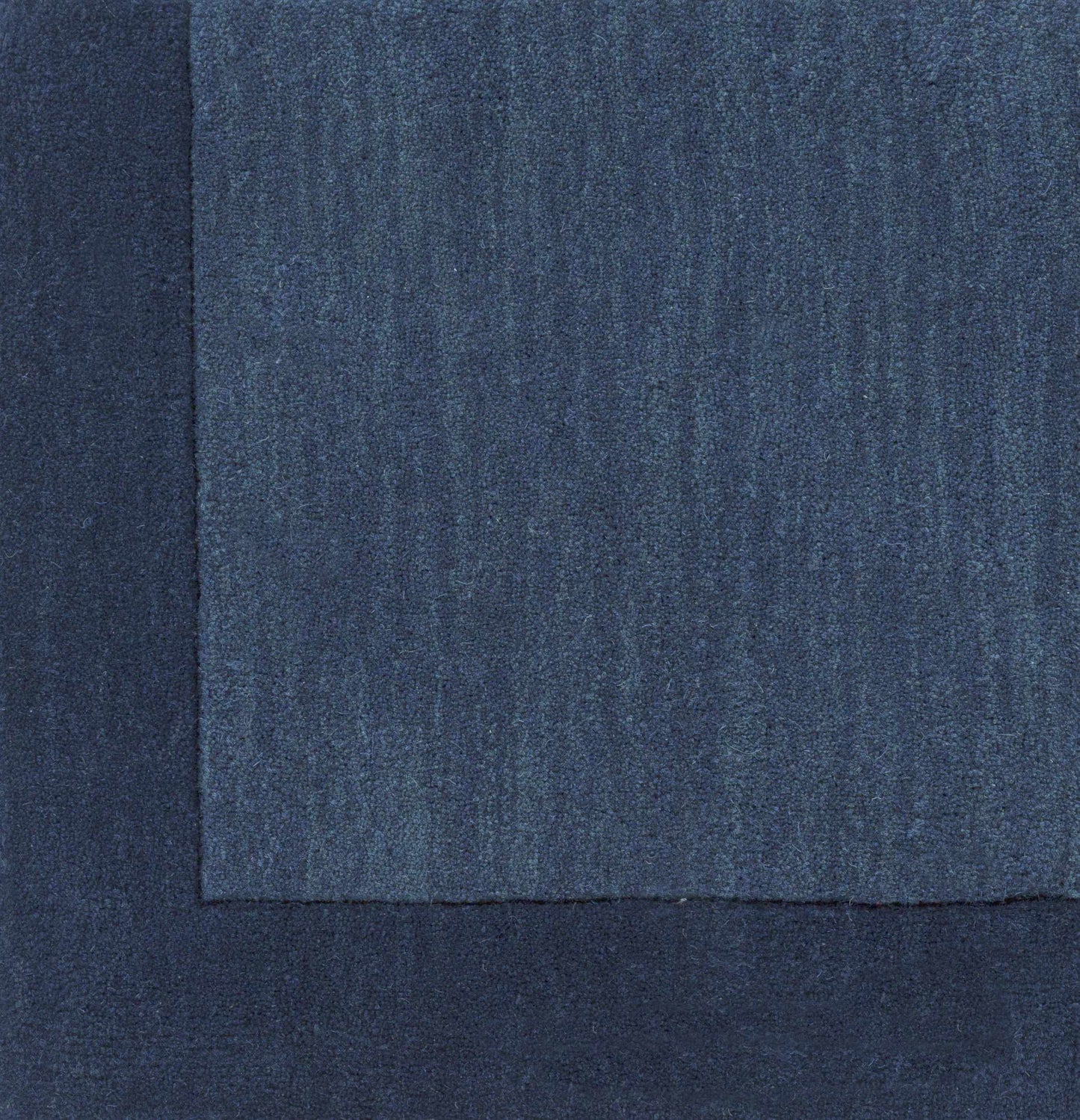 Bordered Solid Ink Blue Wool Rug