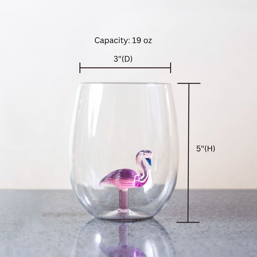 Flamingo Stemless 3D Glasses