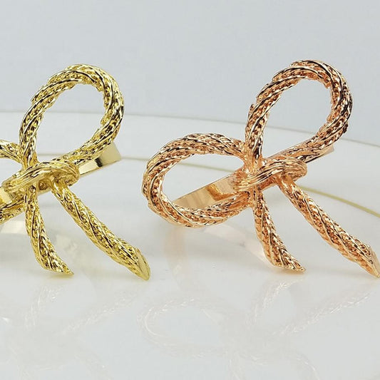 Rhodes Gold Plated Bow Napkin Ring