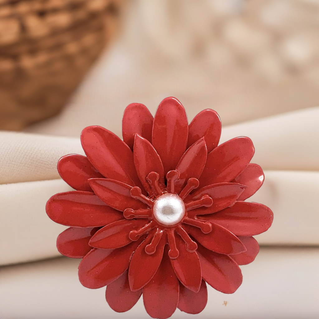 Vibhsa Red Floral Napkin Rings