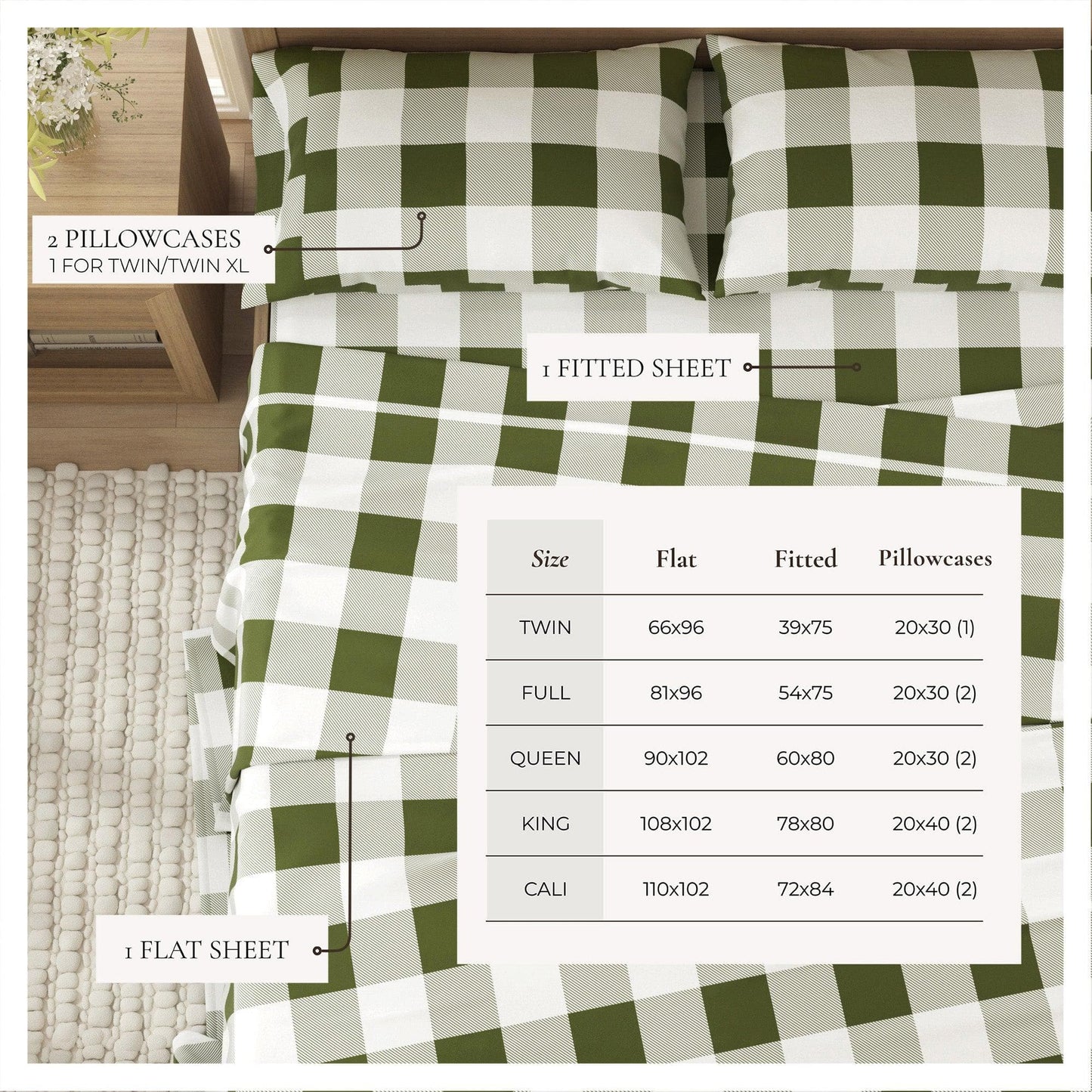 Belle Collection Turkish Cotton Flannel Sheet