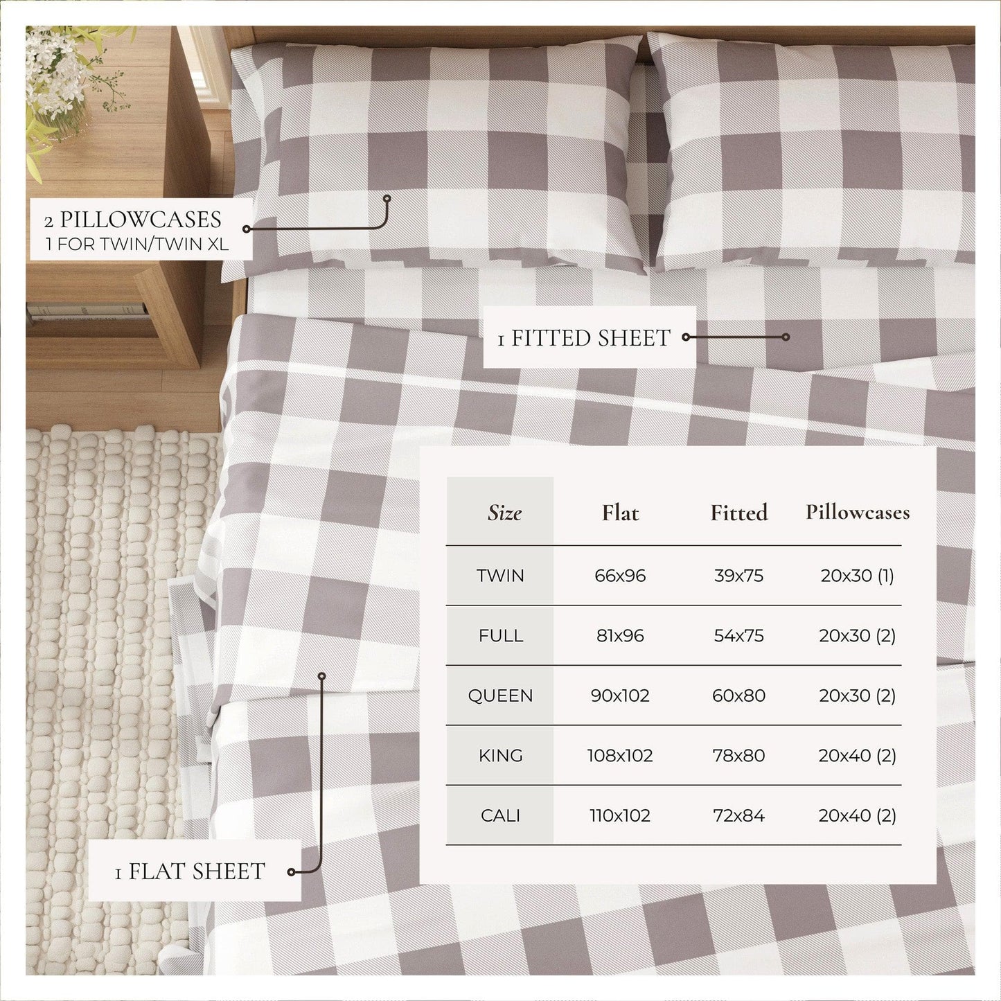 Belle Collection Turkish Cotton Flannel Sheet