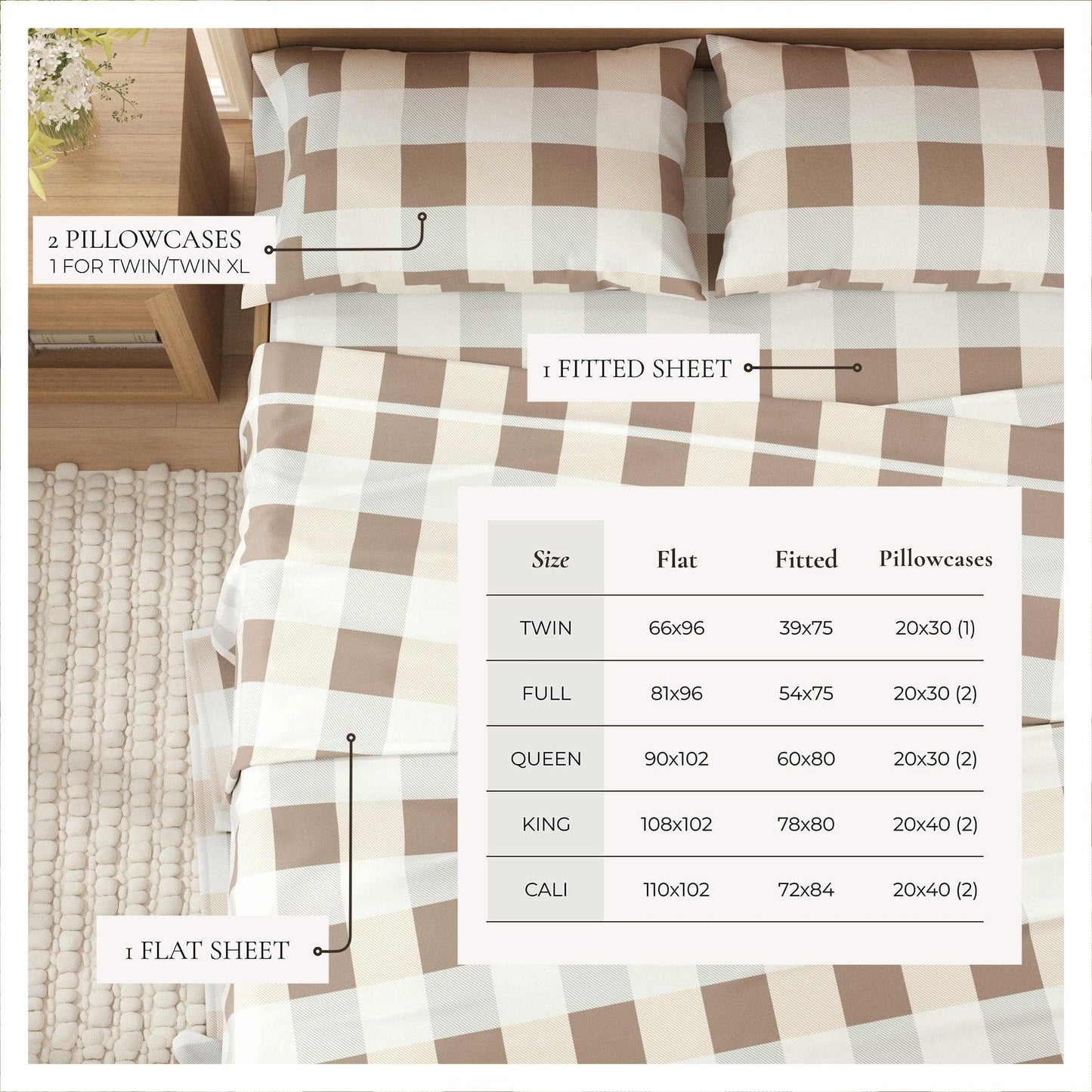 Belle Collection Turkish Cotton Flannel Sheet