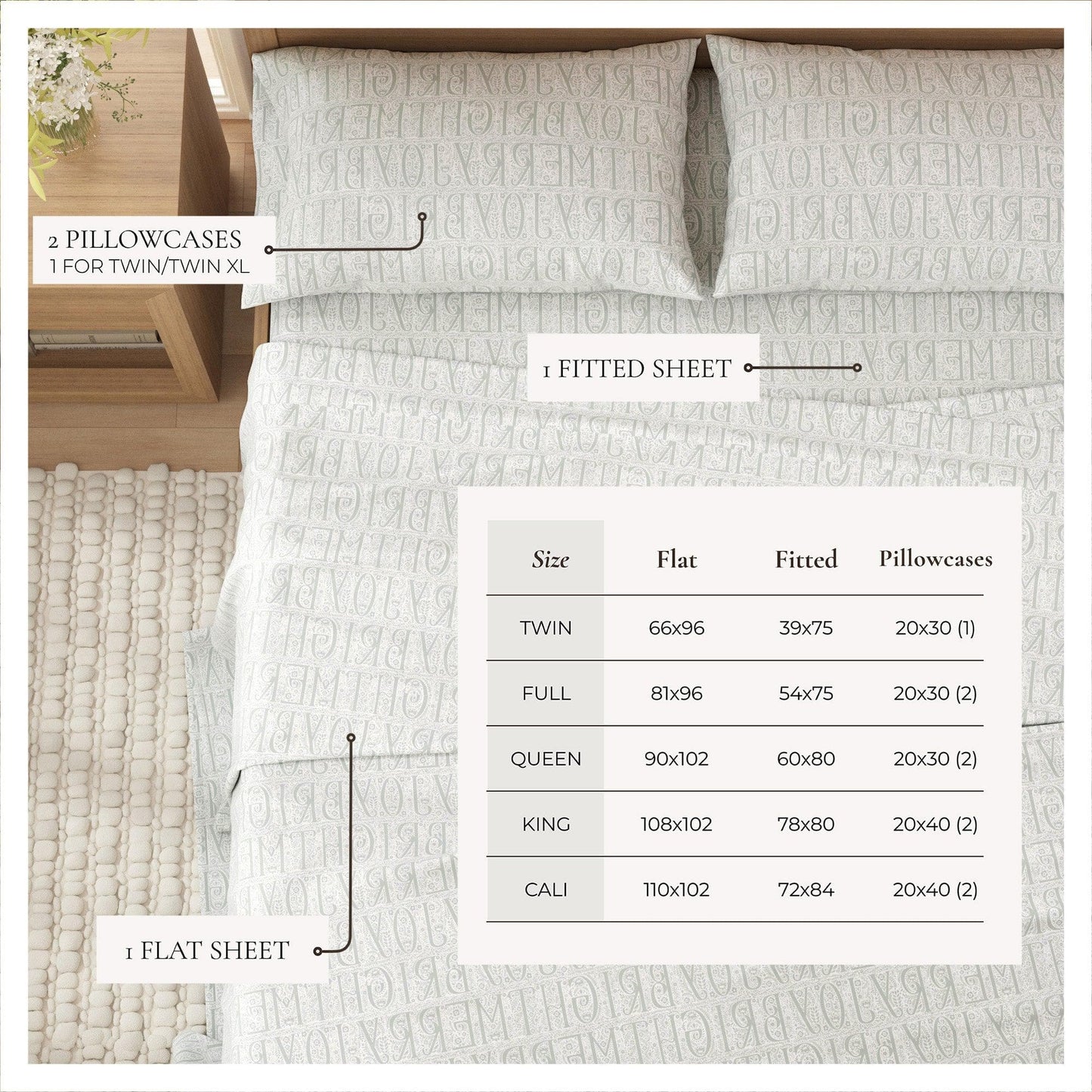 Belle Collection Turkish Cotton Flannel Sheet