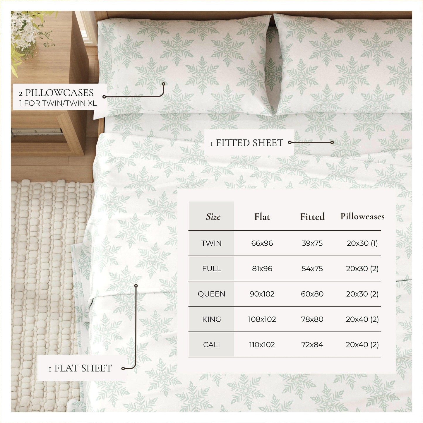 Belle Collection Turkish Cotton Flannel Sheet