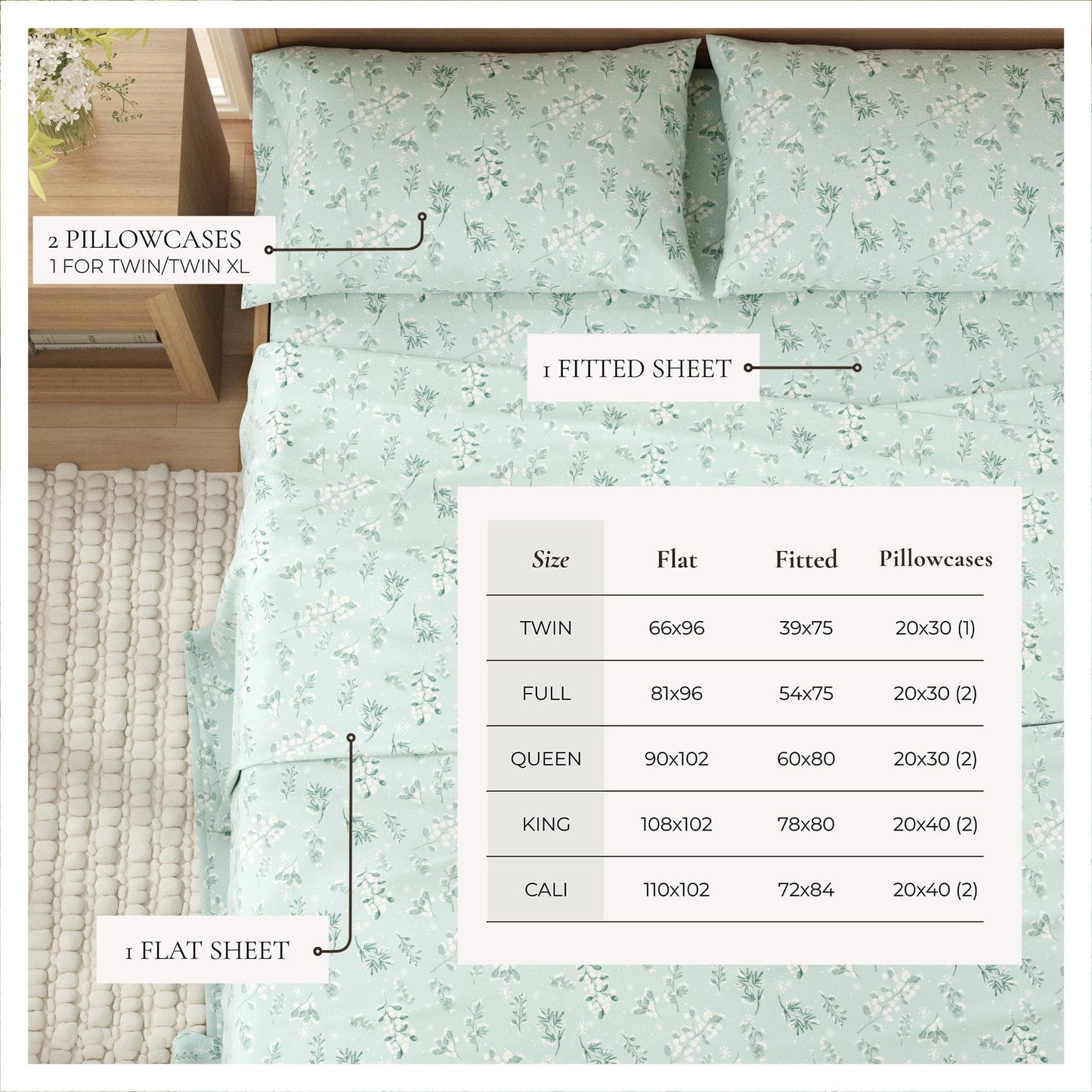 Belle Collection Turkish Cotton Flannel Sheet