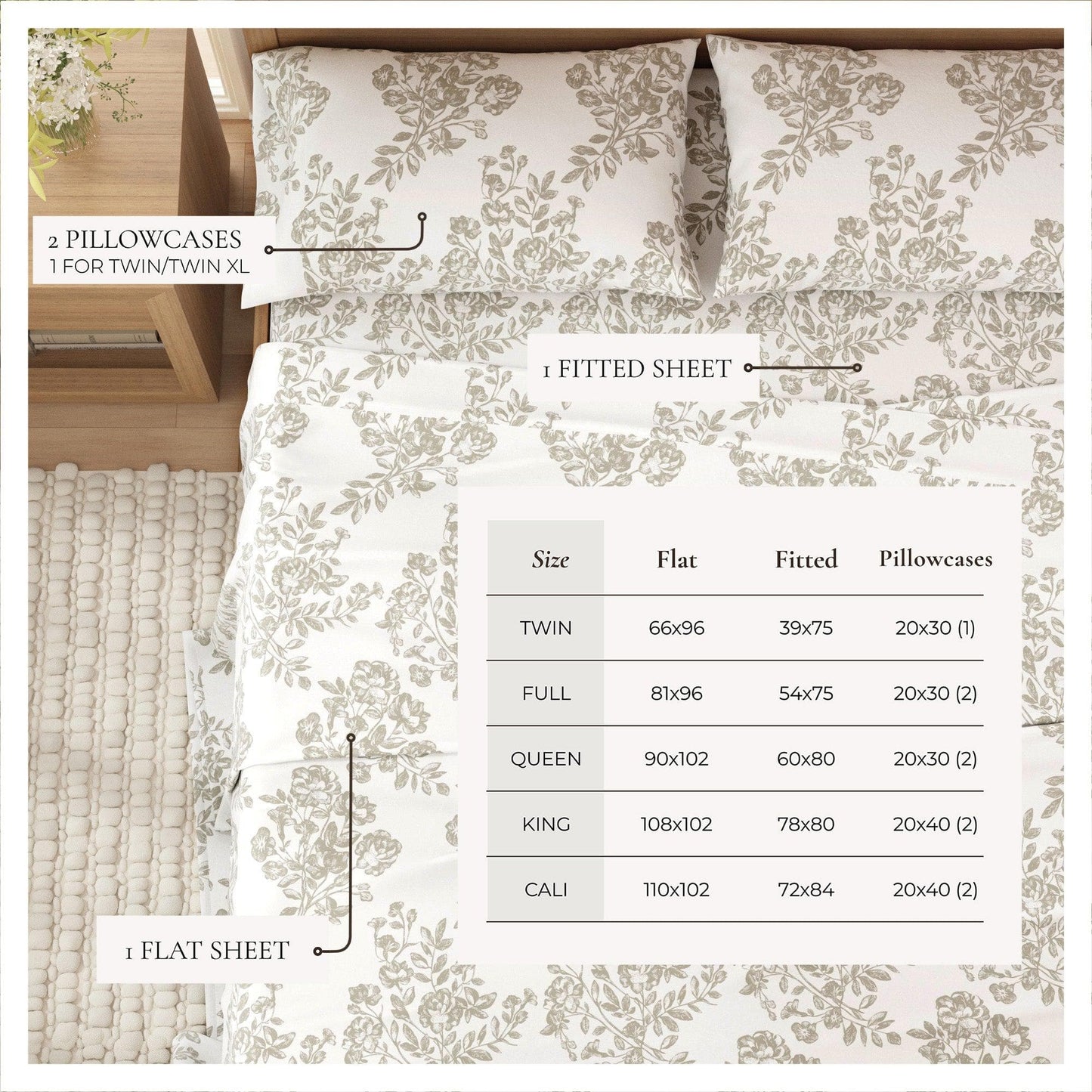 Belle Collection Turkish Cotton Flannel Sheet