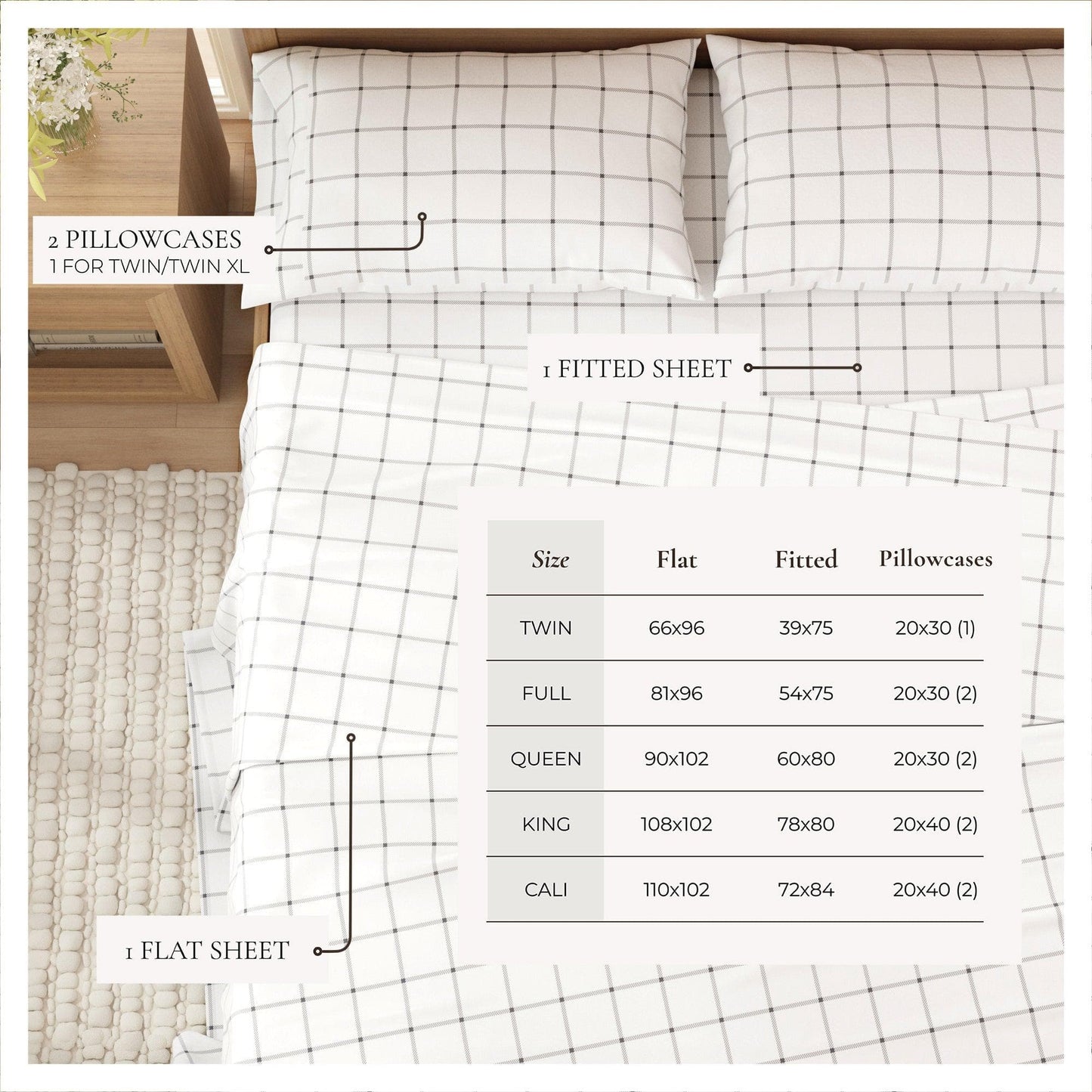 Belle Collection Turkish Cotton Flannel Sheet
