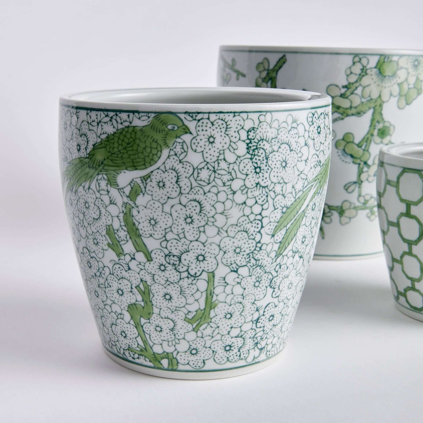 Juniper & White Chinoiserie Ceramic Planters
