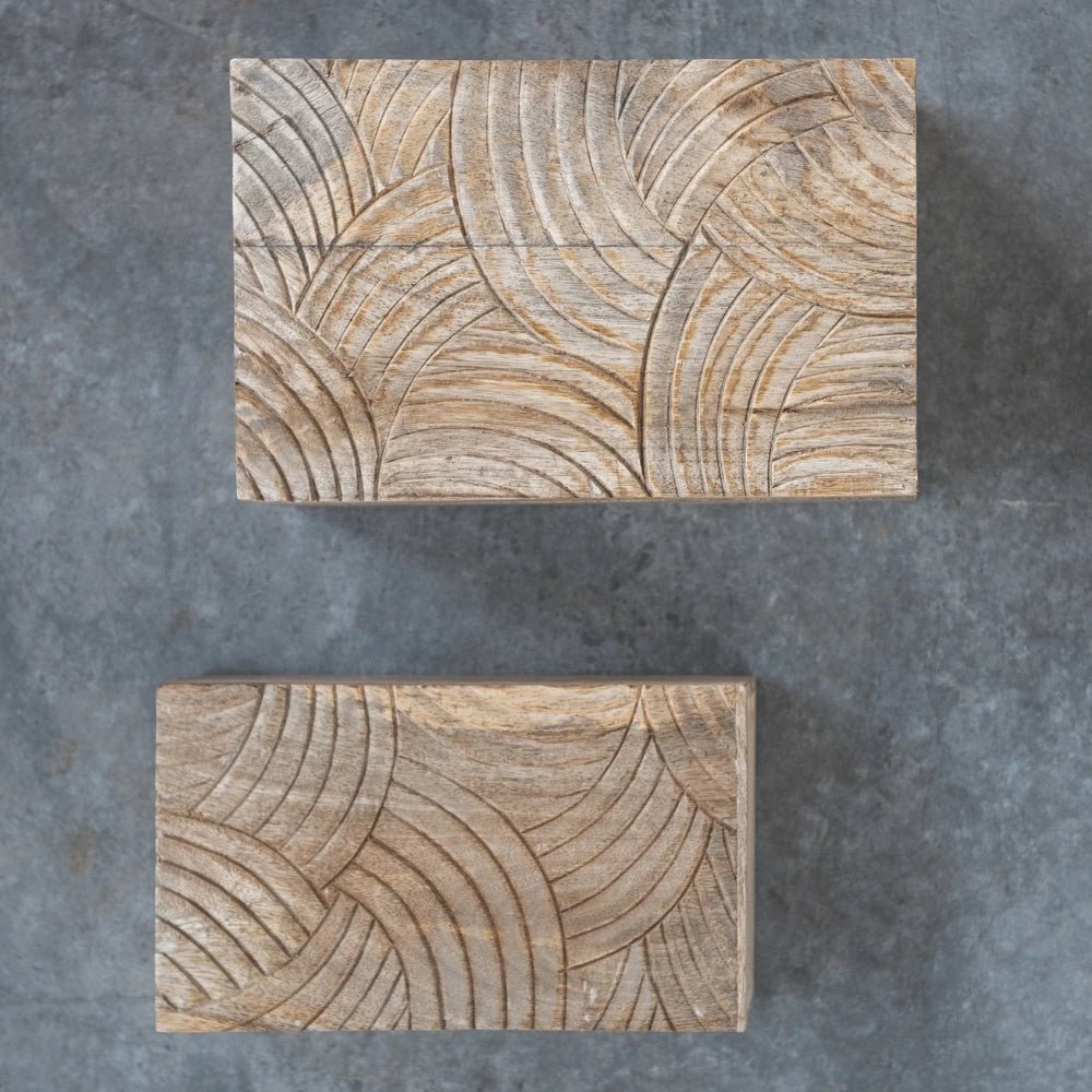 Mia Hand-Carved Mango Wood Boxes