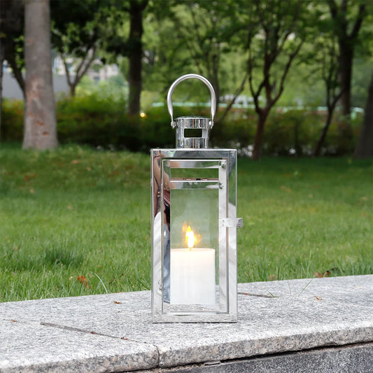 Baylee Silver Metal Decorative Candle Lantern