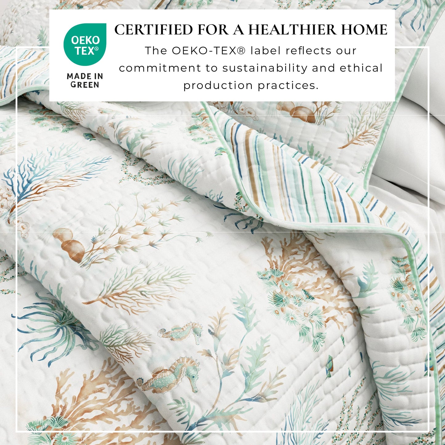 Santa Barbara Collection- Coastal Print Cotton Quilt Set