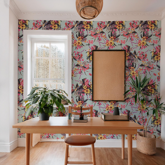 Springtime Wallpaper | pink & blue