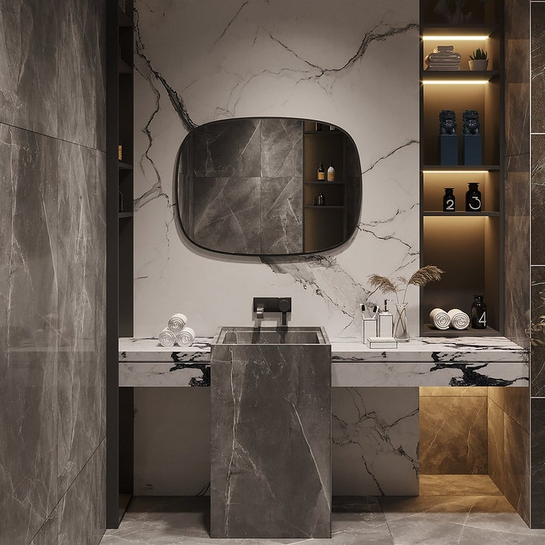 Modern Matte Black Frame Wall Mirror