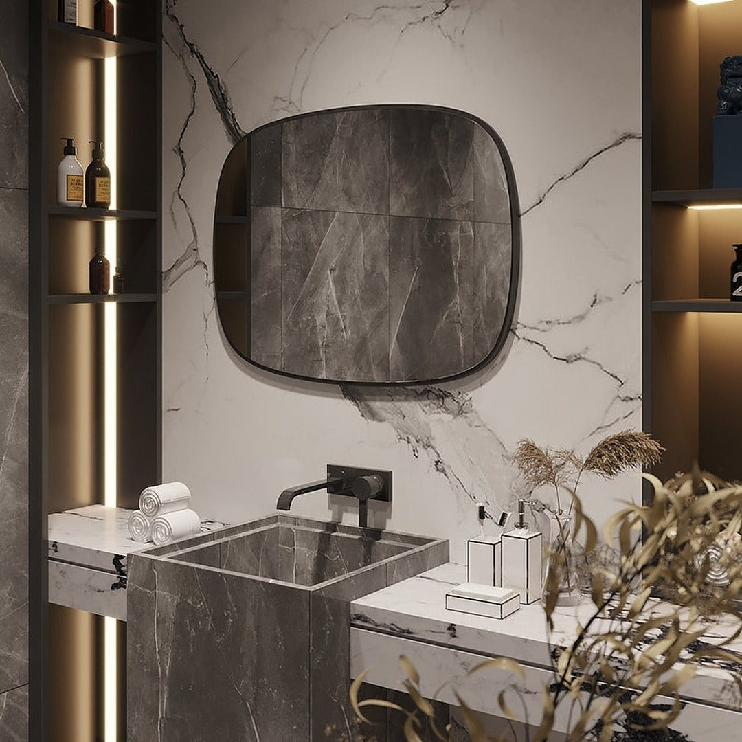 Modern Matte Black Frame Wall Mirror