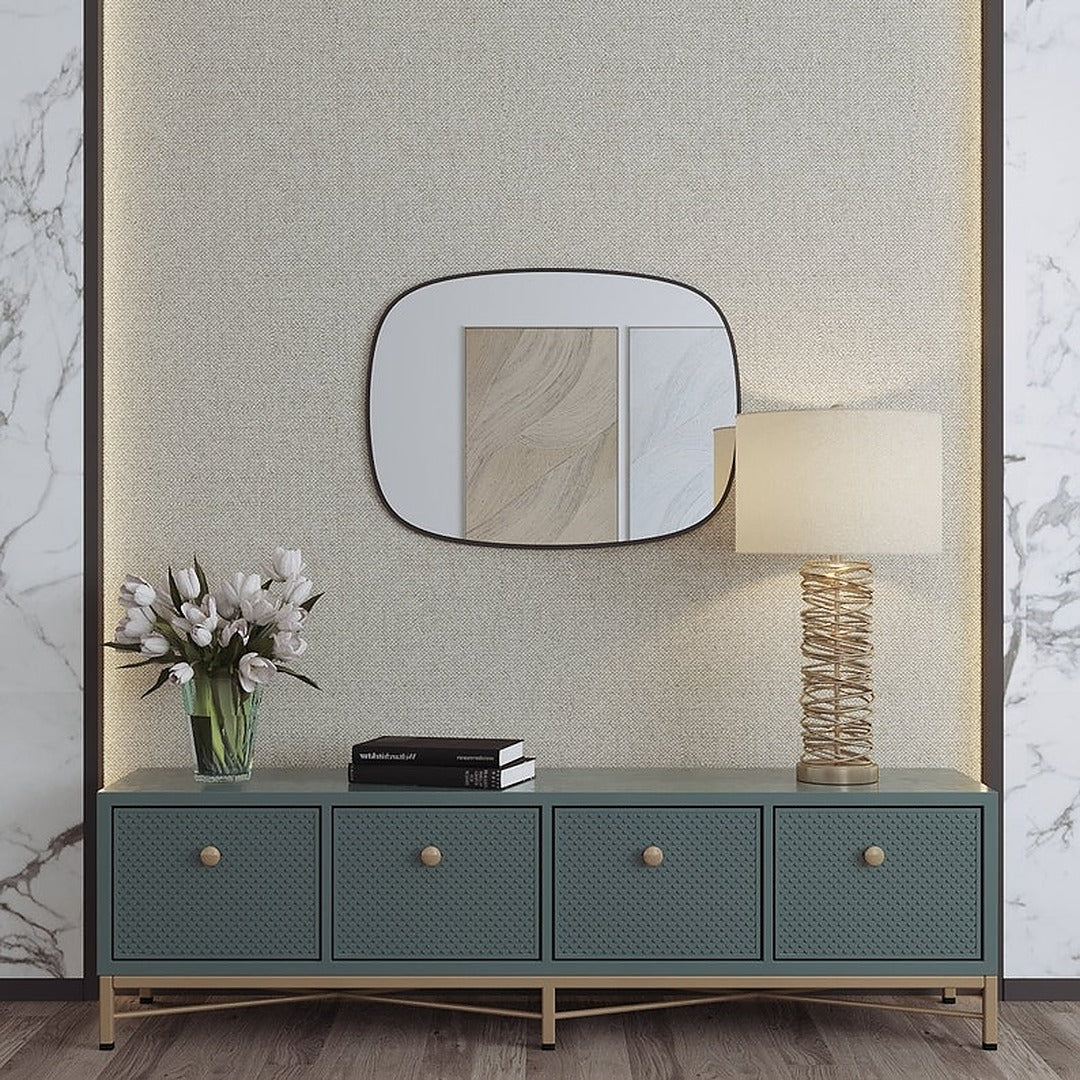 Modern Matte Black Frame Wall Mirror