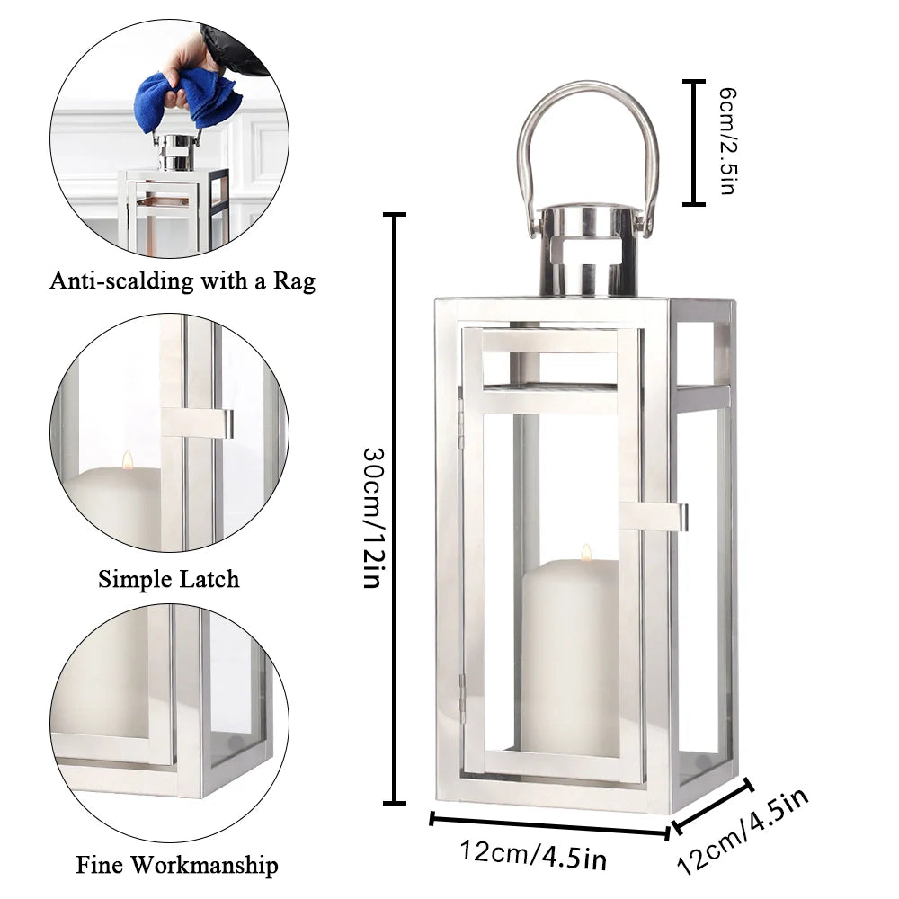 Baylee Silver Metal Decorative Candle Lantern