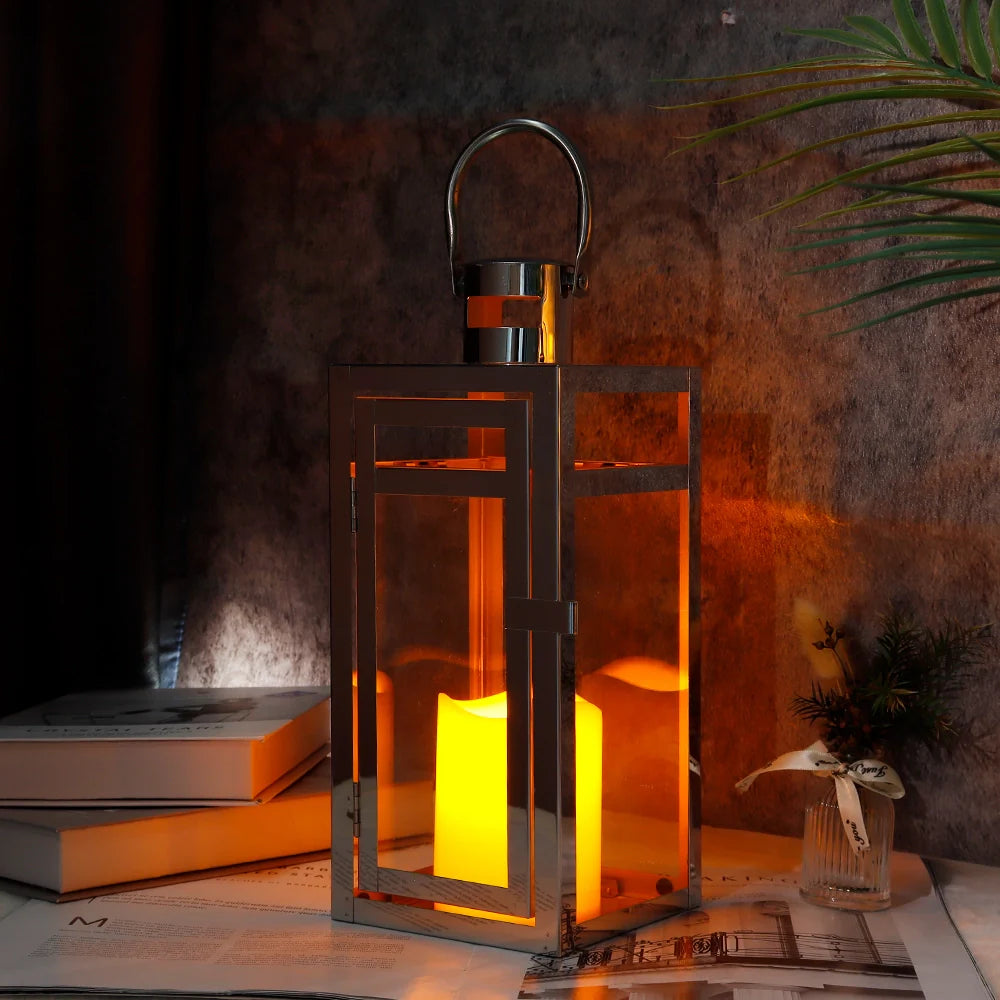 Baylee Silver Metal Decorative Candle Lantern