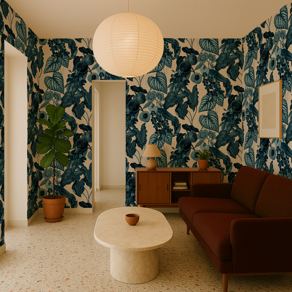 Cali Blue Tropicale Wallpaper