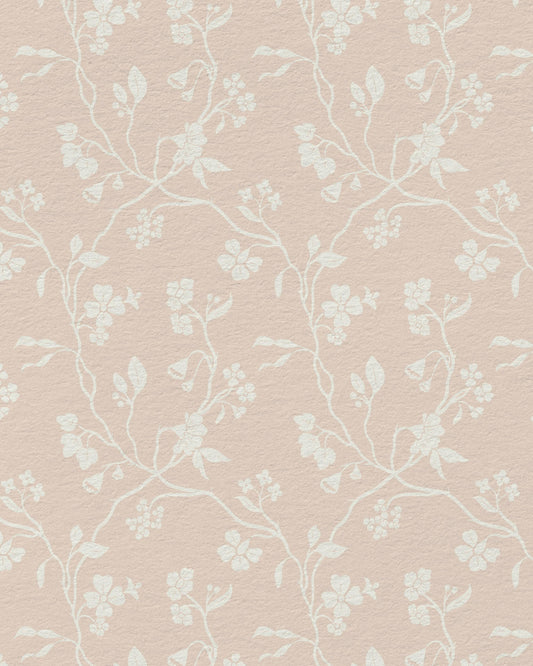 Lunaria Vine Wallpaper in Rose Bisque
