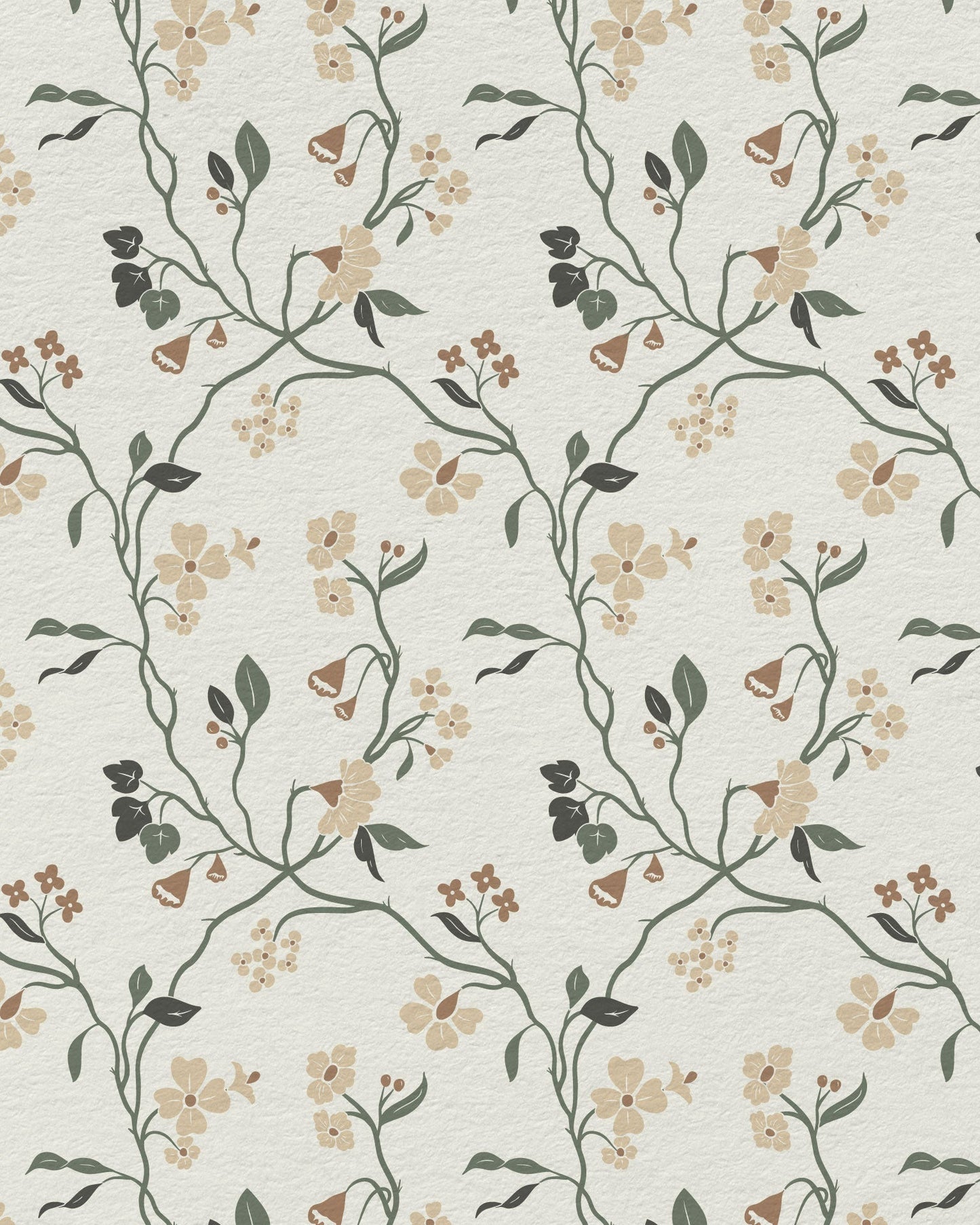 Lunaria Vine Wallpaper in Soft Alabaster