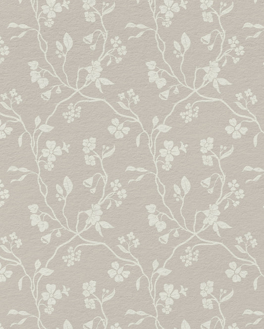 Lunaria Vine Wallpaper in Weathered Clay