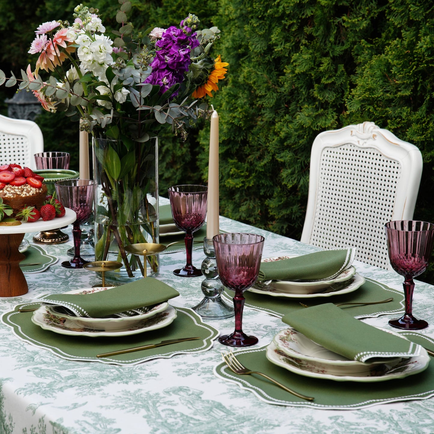 Mireli Green Cotton Placemat & Napkin Set
